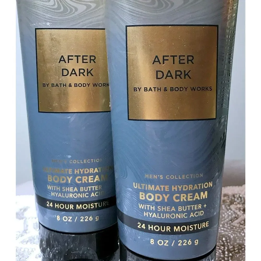 Bath & Body Works After Dark Men's Ultimate Hydration Body Cream x2 Smooth Tonka